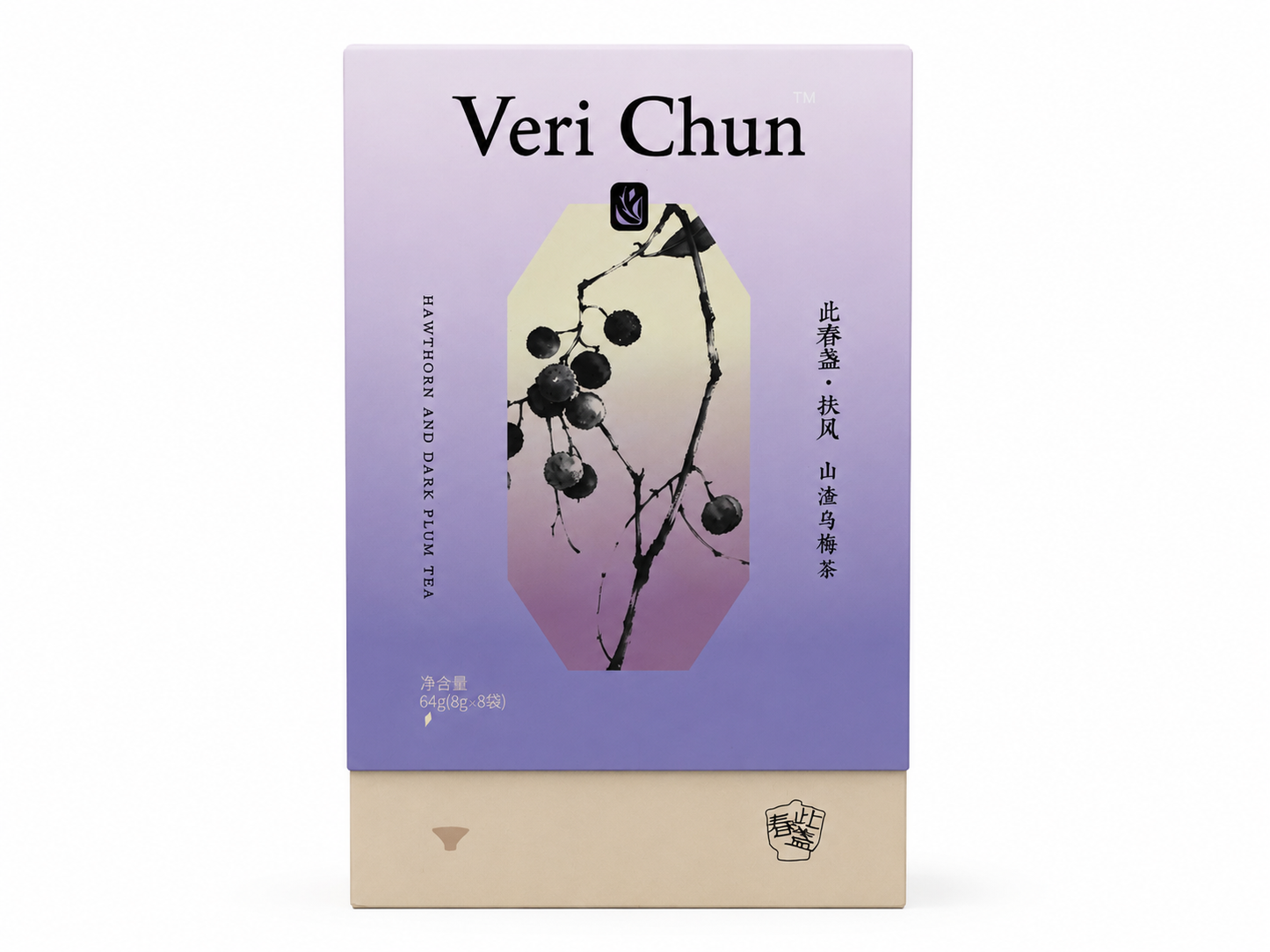 Fu Feng — Hawthorn & Dark Plum Herbal Tea, 8 Tea Bags