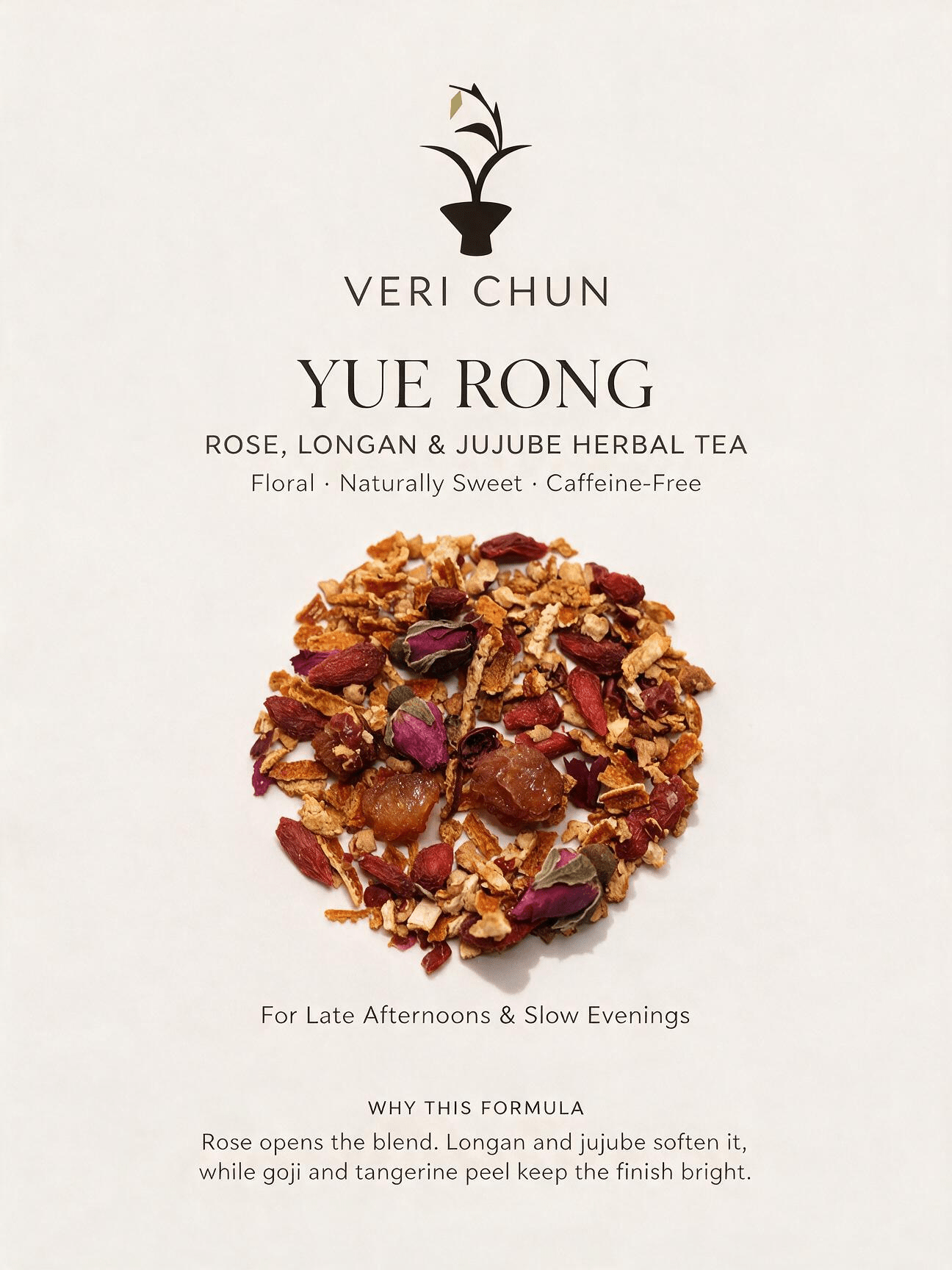Yue Rong | Rose, Longan & Jujube Herbal Infusion - VERI CHUN