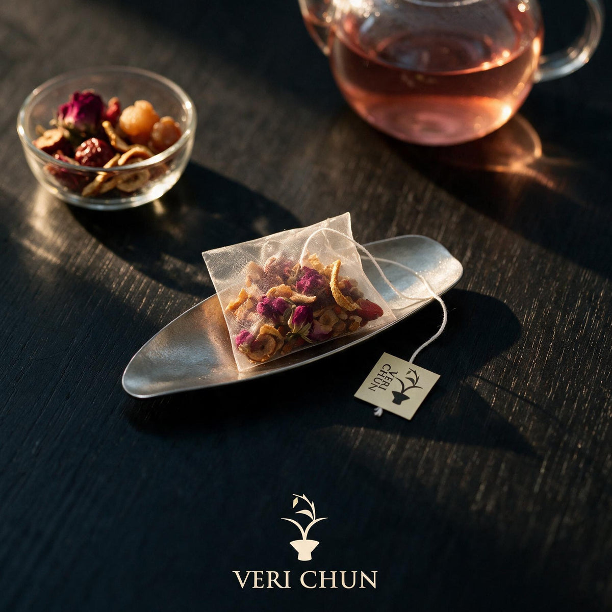 Yuerong rose herbal tea sachet with longan, jujube and goji